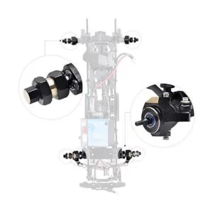 AllinRC SCX24 Juego de mejoras de latón para nudillos de_2