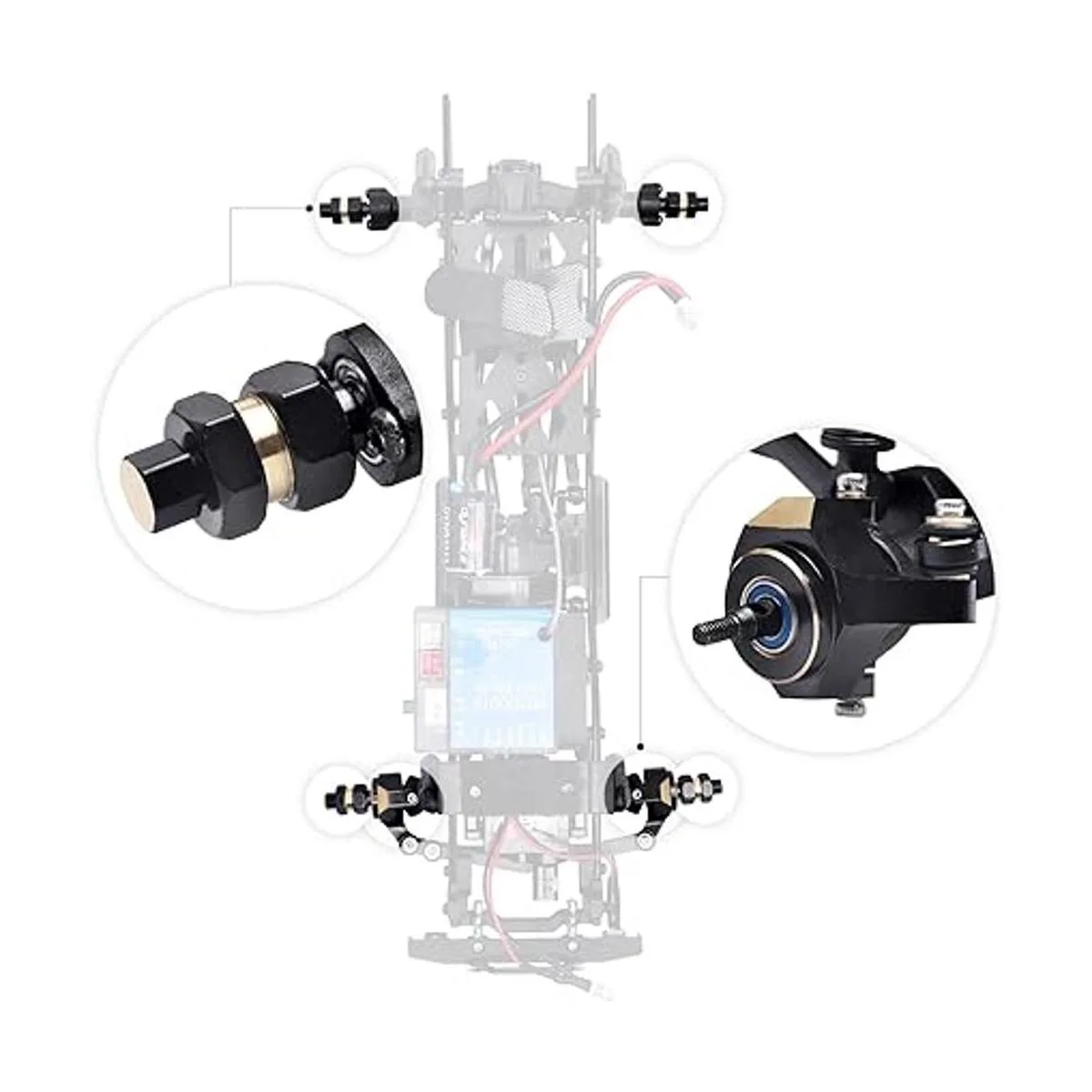 AllinRC SCX24 Juego de mejoras de latón para nudillos de_2