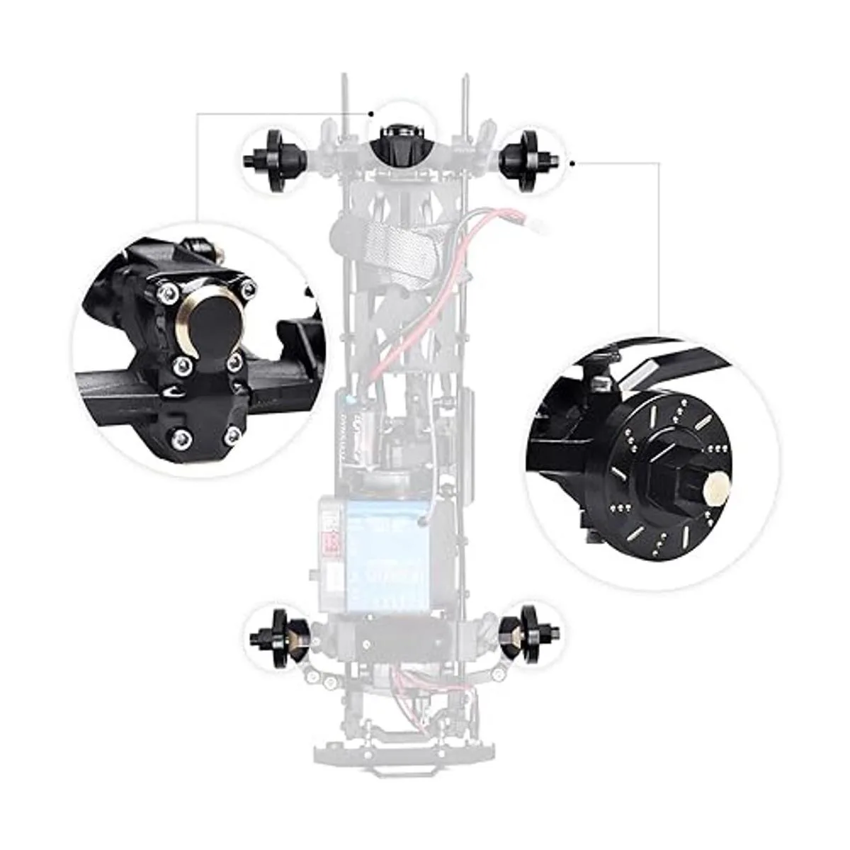AllinRC SCX24 Juego de mejoras de latón para nudillos de_3