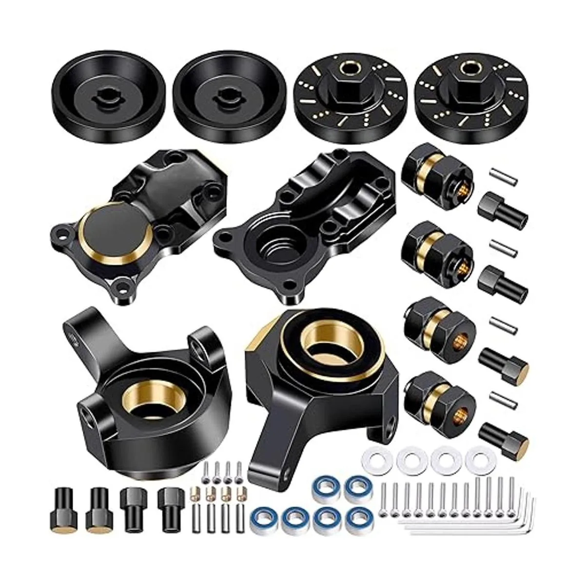 AllinRC SCX24 Juego de mejoras de latón para nudillos de_5