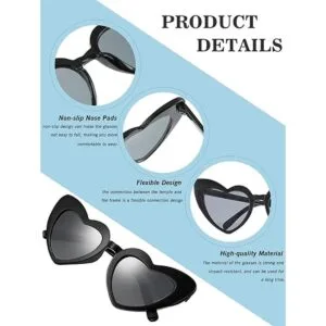 24 pares de gafas de sol de soltera negras con forma de_3