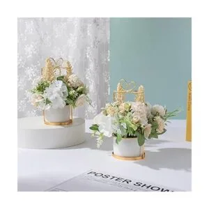 Juego de 2 flores artificiales LED en maceta flores_4