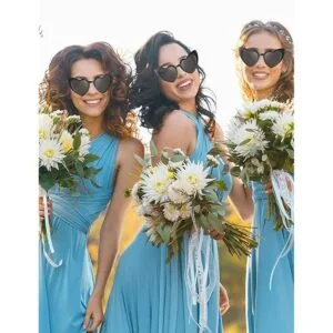 24 pares de gafas de sol de soltera negras con forma de_5