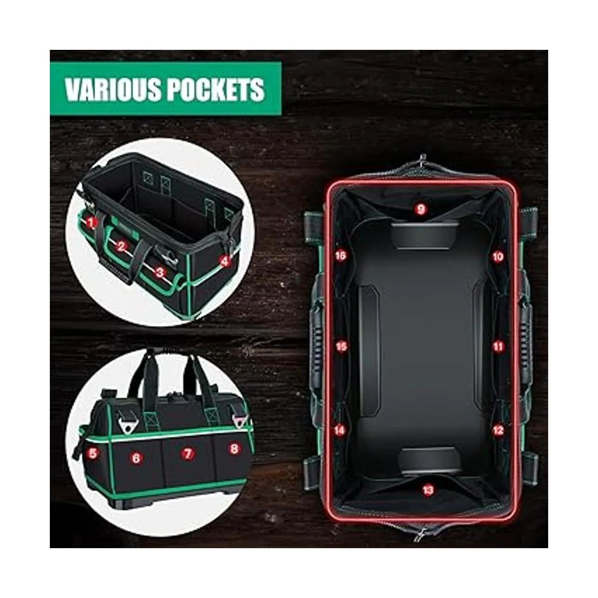 AIRAJ Bolsa de herramientas de 16 pulgadas con tira_5