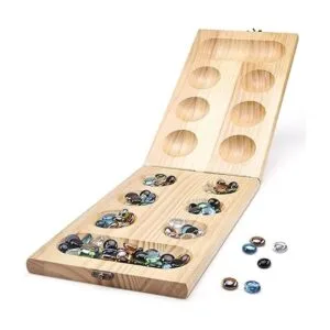 AMEROUS Juego de mesa de madera Mancala Tamaño más_2