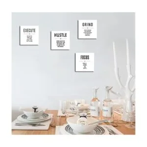 Hustle Execute Grind Focus Lienzo motivacional blanco_5