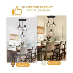 Fadimikoo Lámpara colgante de 3 luces ajustable_3