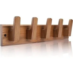 Perchero de madera para pared con 5 ganchos perchero de_1