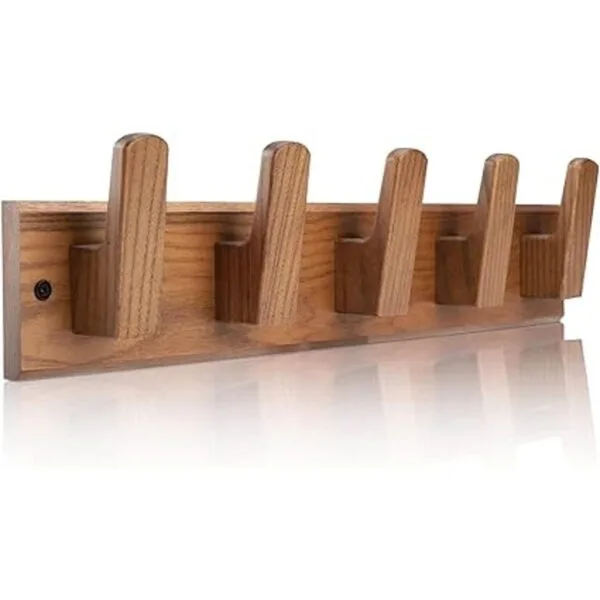 Perchero de madera para pared con 5 ganchos perchero de_1