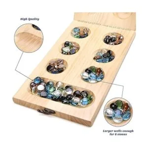 AMEROUS Juego de mesa de madera Mancala Tamaño más_4