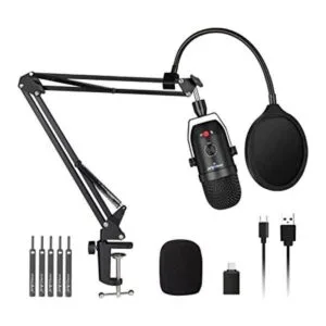 Micrófono USB para computadora PS4 condensador cardioide_1