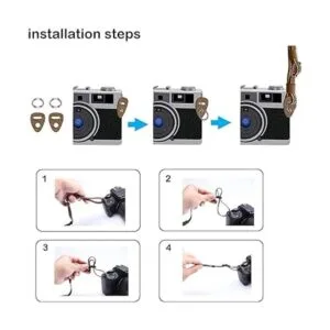 CANPIS Correa de cuero marrón para cámara suave y_7