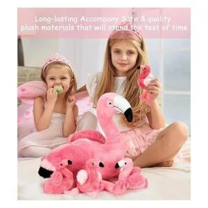 Juguetes de peluche de flamenco de 21 pulgadas con 4_6