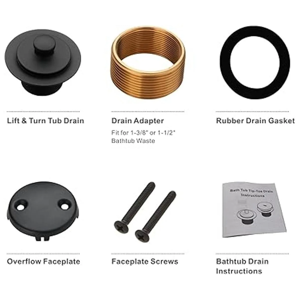 Kit de conversión de drenaje de bañera negra kit de_5