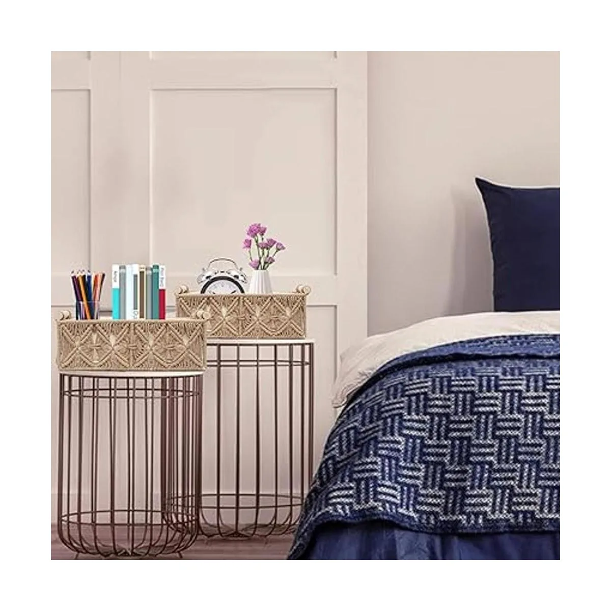 Cesta de almacenamiento de macramé cestas de decoración_6