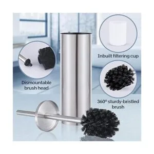 DOWRY Cepillo y soporte de inodoro independiente de acero_3