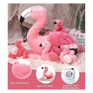 Juguetes de peluche de flamenco de 21 pulgadas con 4_4