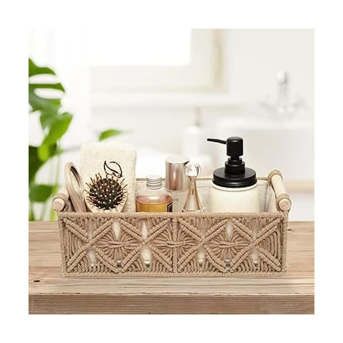 Cesta de almacenamiento de macramé cestas de decoración_2