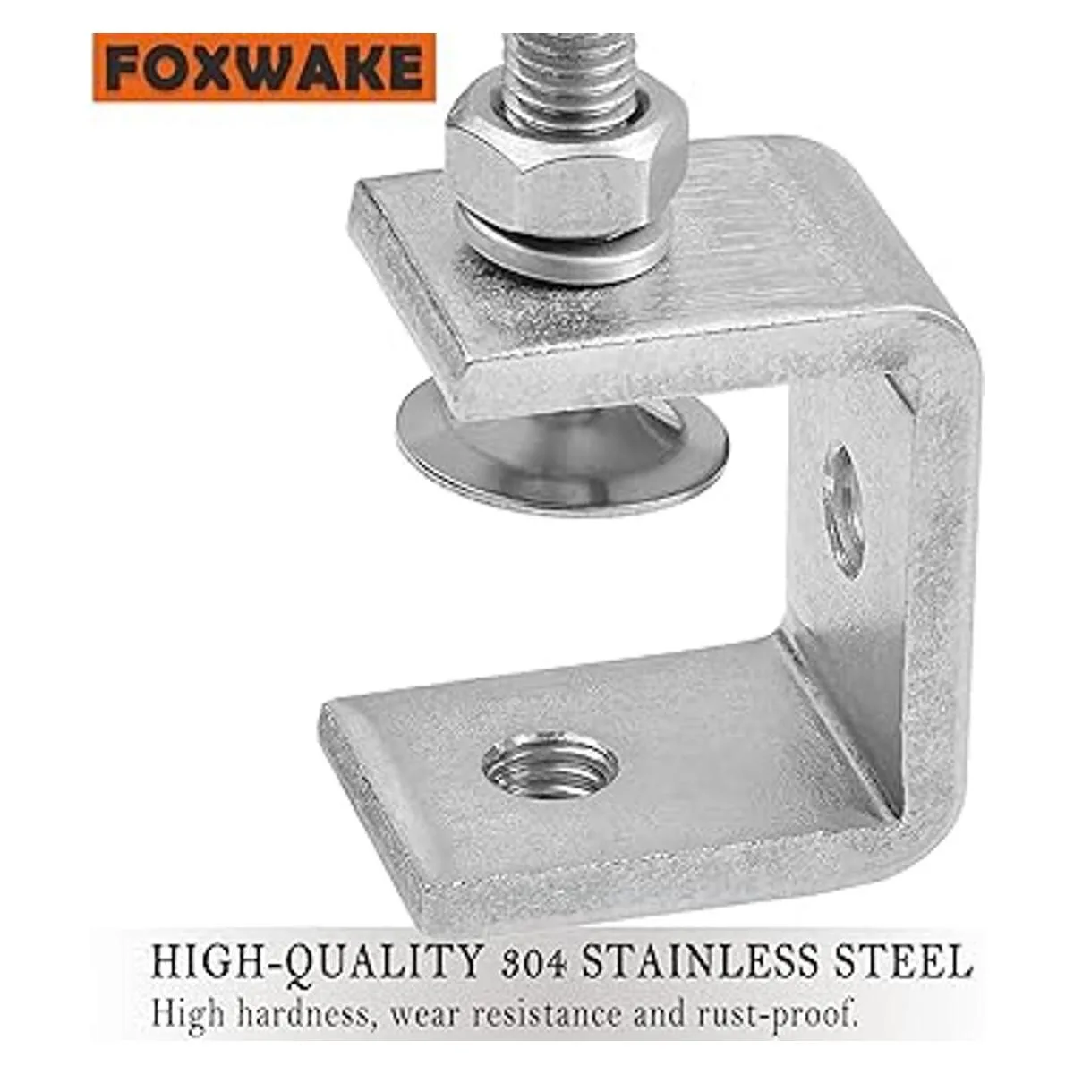 Foxwake Abrazadera de haz de acero inoxidable con gancho_4