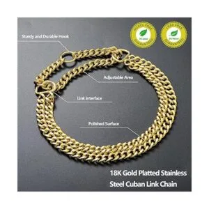 Collar de cadena de oro para perro collar de perro de_2