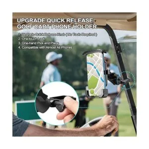 Roykaw Soporte de teléfono para carrito de golf para_3
