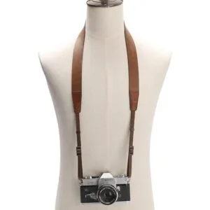 CANPIS Correa de cuero marrón para cámara suave y_5