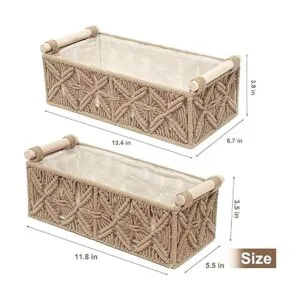 Cesta de almacenamiento de macramé cestas de decoración_7