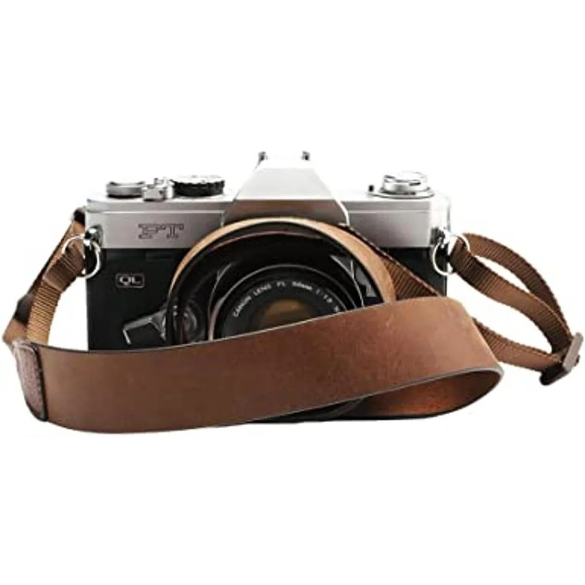 CANPIS Correa de cuero marrón para cámara suave y_1