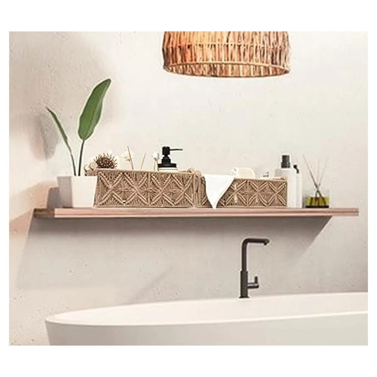 Cesta de almacenamiento de macramé cestas de decoración_3