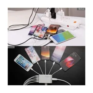 Cargador de pared USB con 5 puertos para múltiples_6
