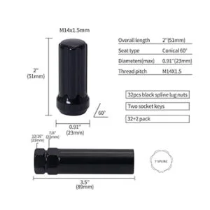 ChnewAuto Tuercas M14 x 1.5 de 14 x 1.5 con 7 tuercas_5