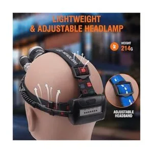 BORUIT LED Rechargeable HeadlampSuper Bright 5000 Lumens_6