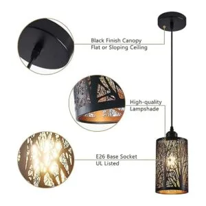 Lámpara colgante negra de granja mini lámpara colgante de_3