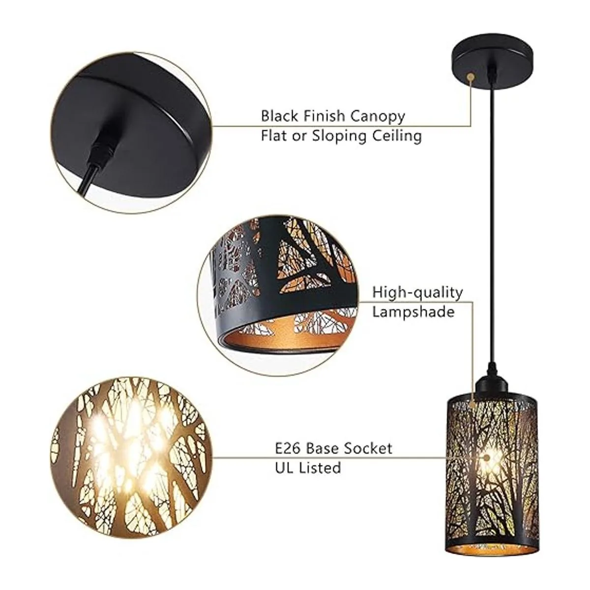 Lámpara colgante negra de granja mini lámpara colgante de_3