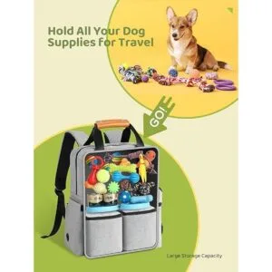 DELOMO Bolsa de viaje para perro mochila organizadora_3