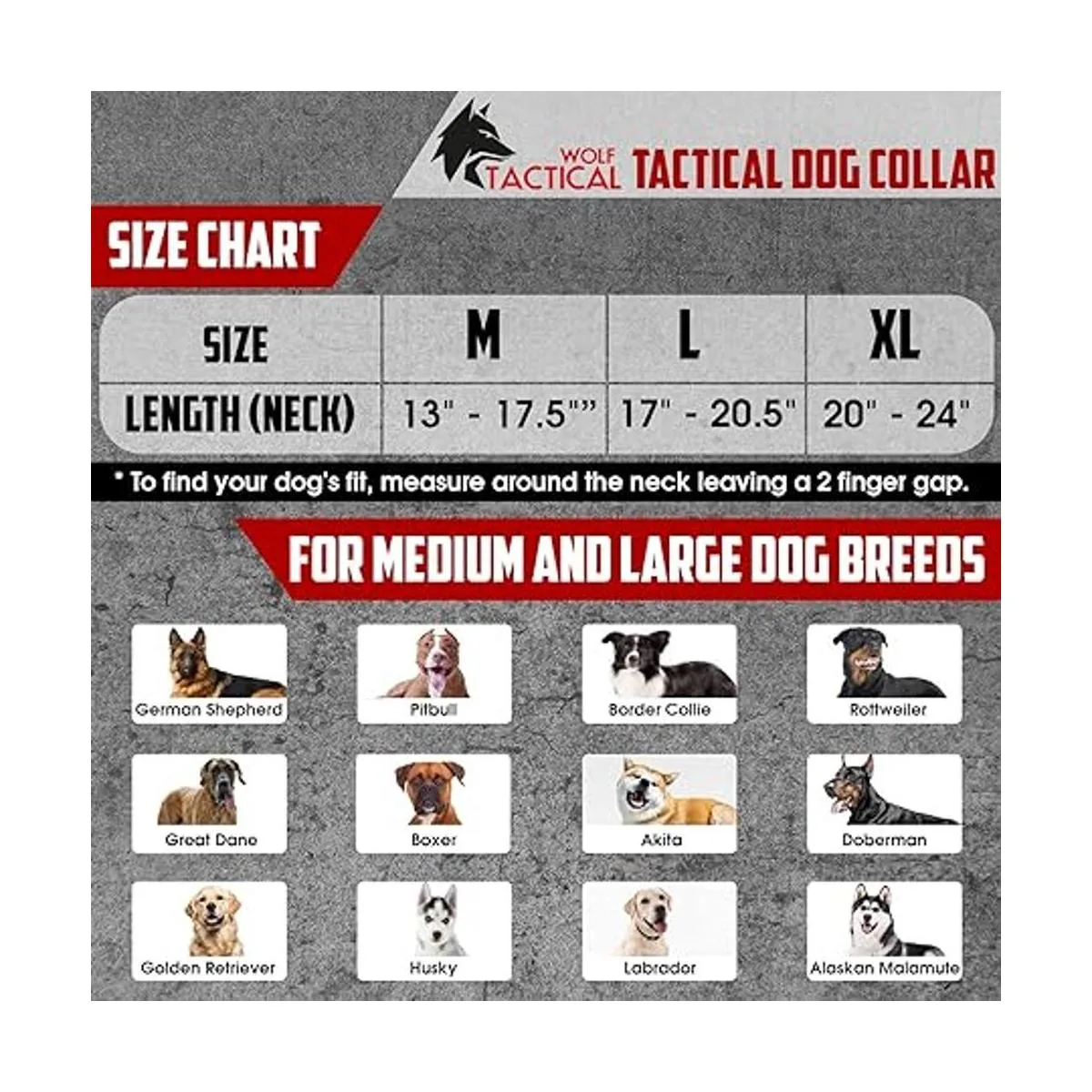 WOLF TACTICAL Collar de perro para perros grandes_7