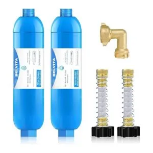 BELVITA Filtro de agua en línea RV con codo de manguera de_1