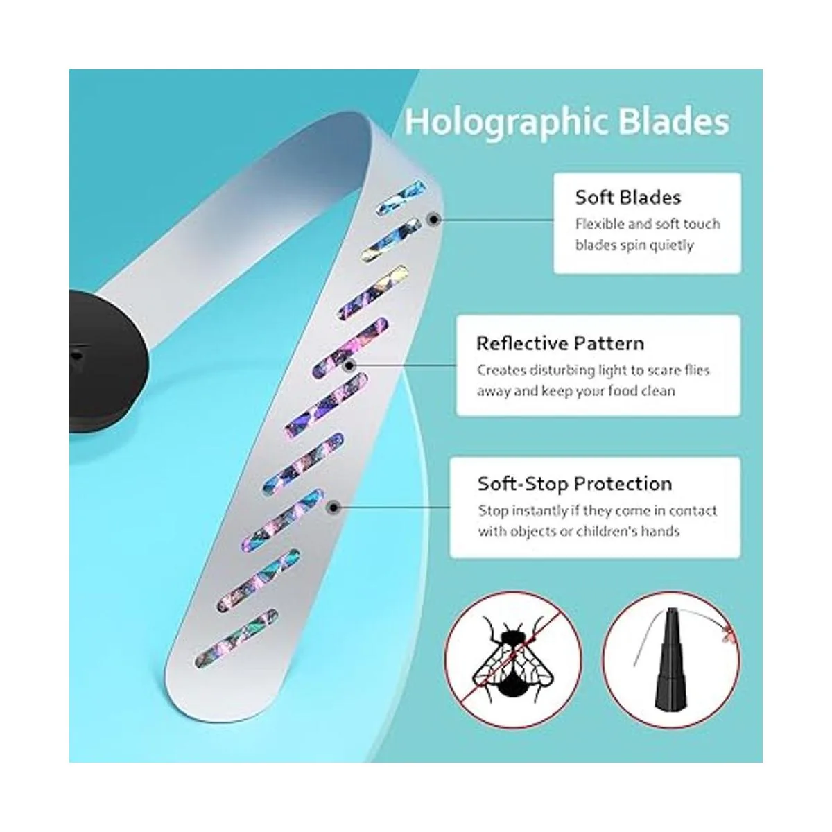 Ventiladores de mosca para mesas repelente de moscas para_3