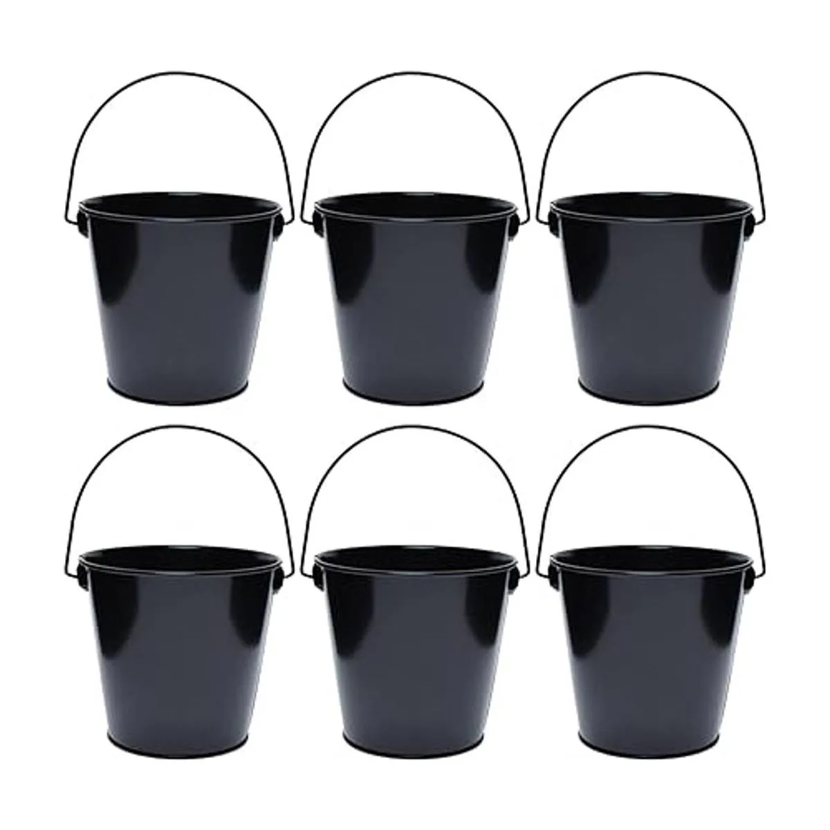 TAKMA Cubos de metal con asa paquete de 6 cubos de hierro_1