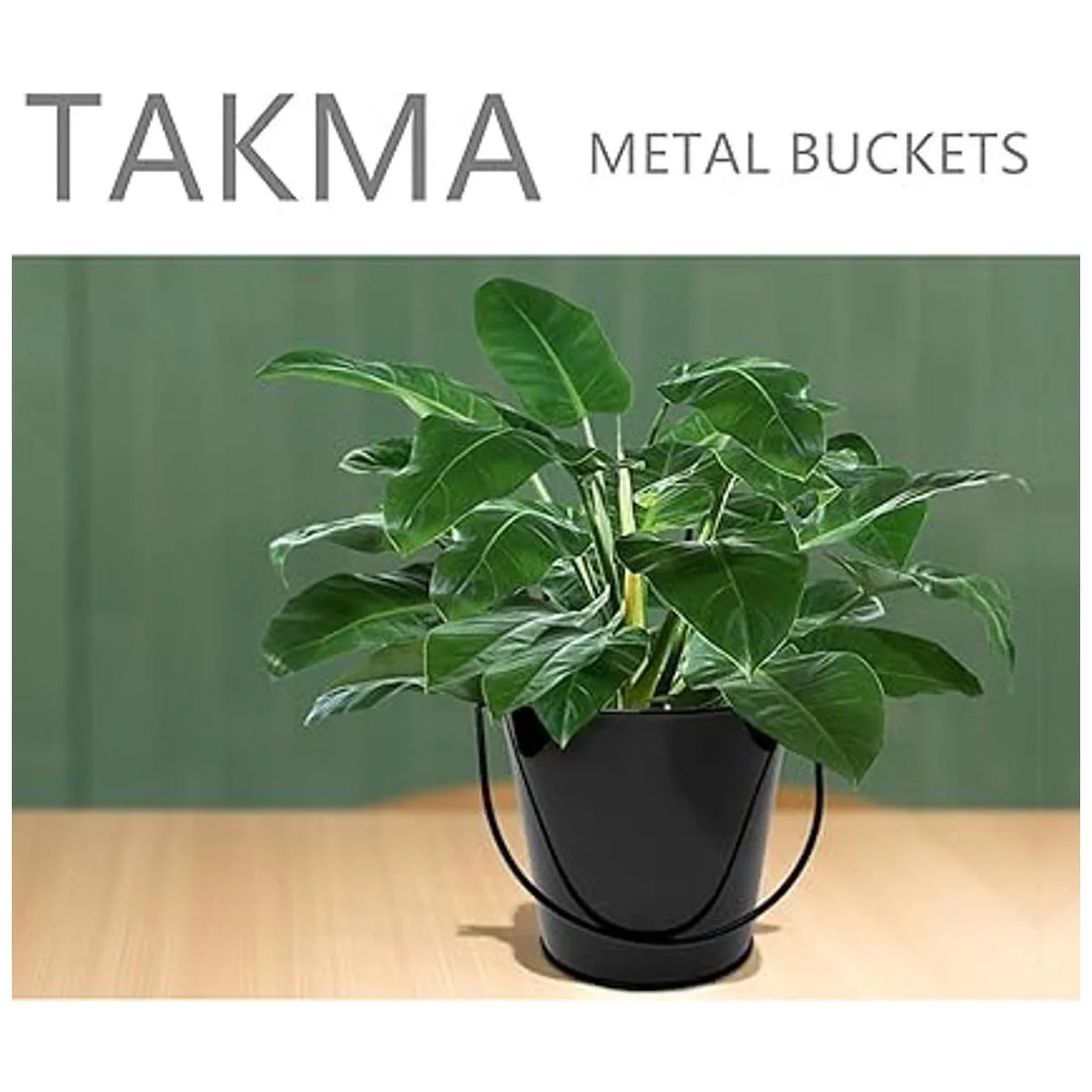 TAKMA Cubos de metal con asa paquete de 6 cubos de hierro_4