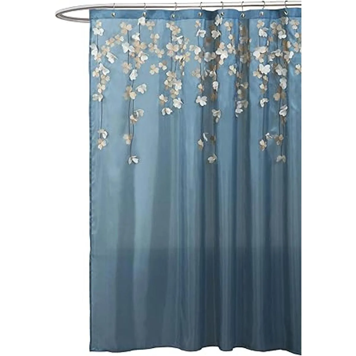 Lush Decor cortina de ducha con flores que caen_5