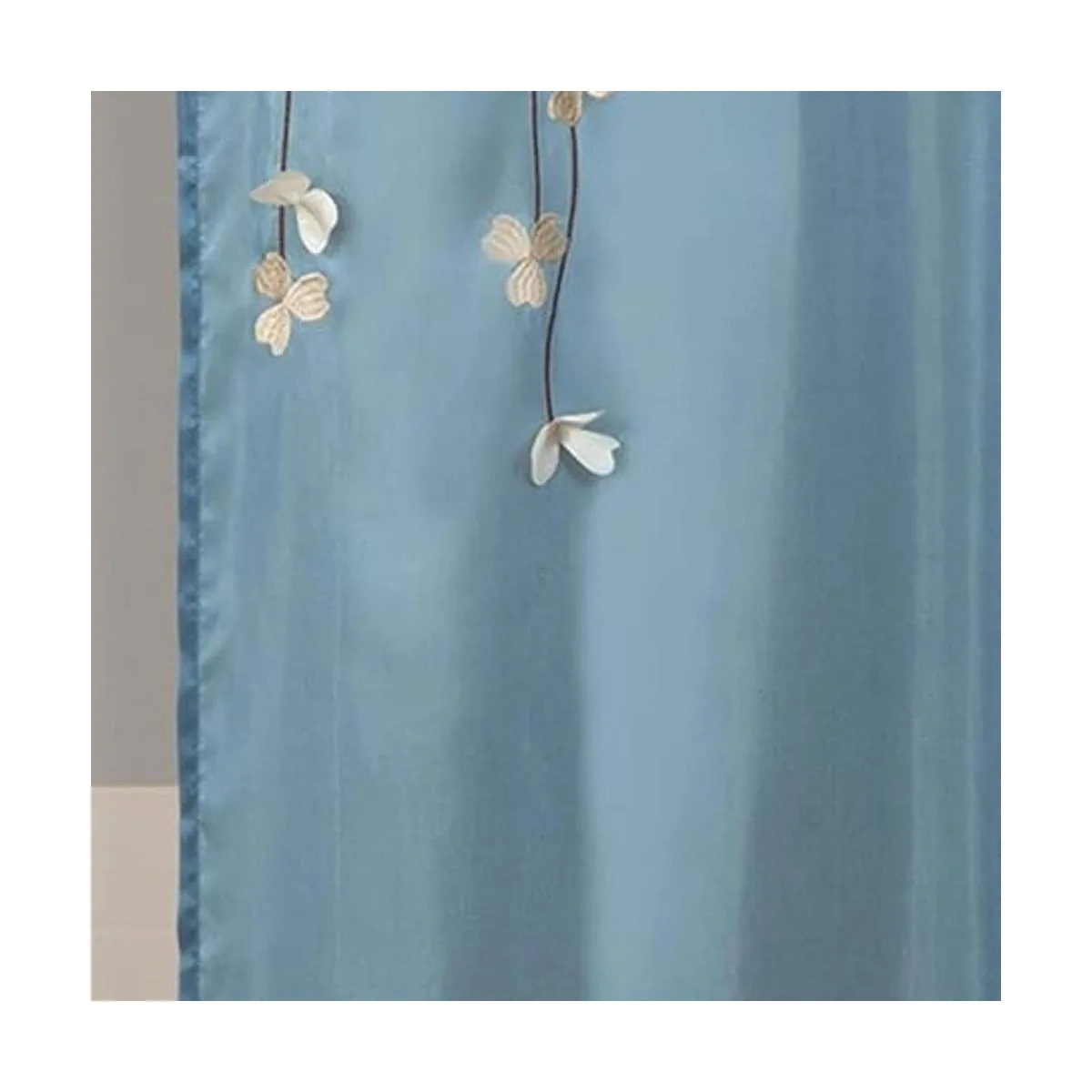 Lush Decor cortina de ducha con flores que caen_3