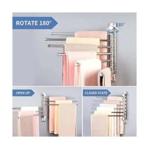 Toallero giratorio toallero con rotación de 180 montado_4