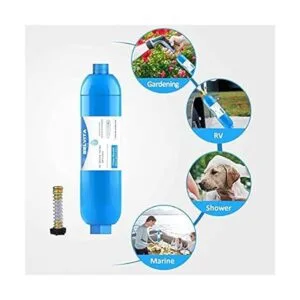 BELVITA Filtro de agua en línea RV con codo de manguera de_6