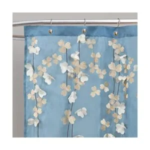 Lush Decor cortina de ducha con flores que caen_2