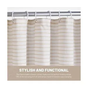 Cortina de ducha bohemia beige para baño cortina de ducha_4