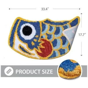 Feblilac Lindo tapete de baño de pez tapete de baño suave_3