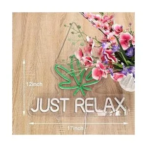 Roouneon Letrero de neón Just Relax con luces LED de neón_2