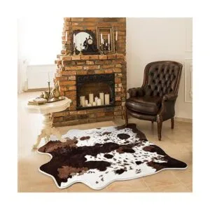 Acapet Alfombras de piel de vaca con estampado de vaca de_5
