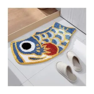 Feblilac Lindo tapete de baño de pez tapete de baño suave_2